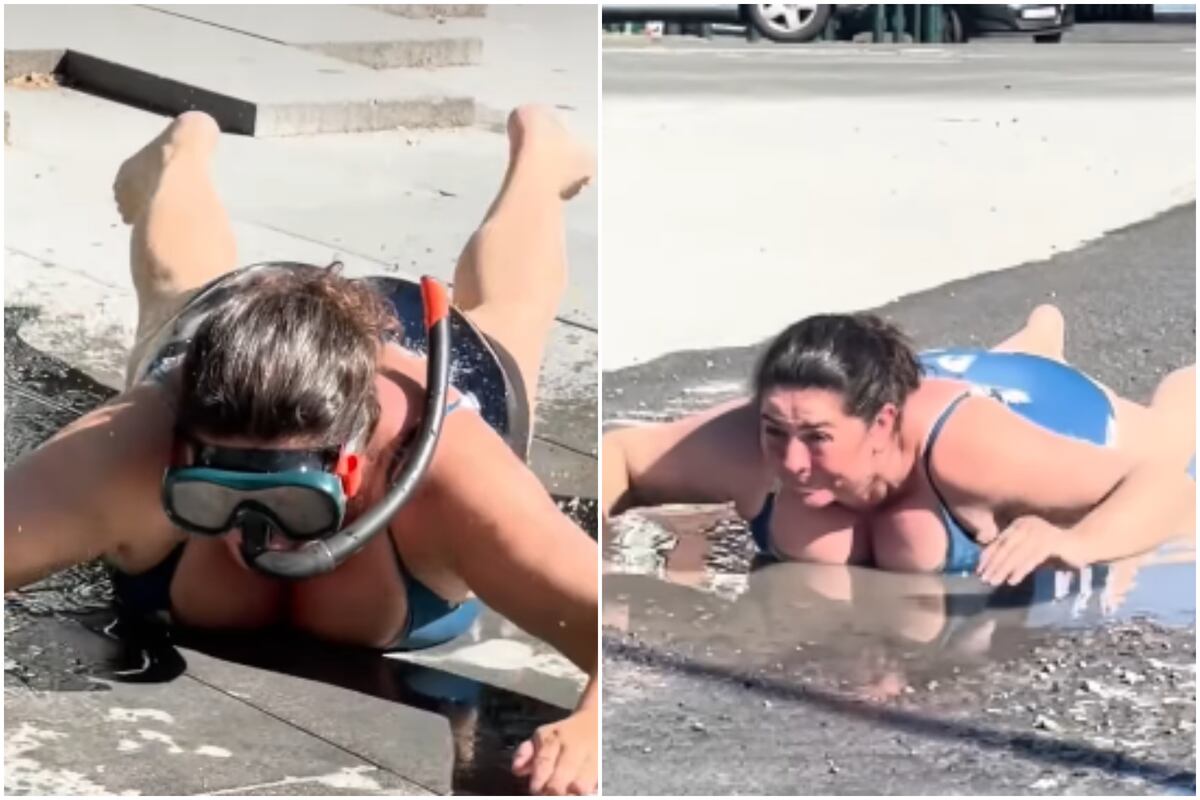 lalibrebe's tweet photo. Une député Groen publie une photo d'elle en train de nager dans une flaque d'eau : "Je me bats pour cela depuis longtemps" https://t.co/7RKxoDIyqa https://t.co/at9xPx9EX2