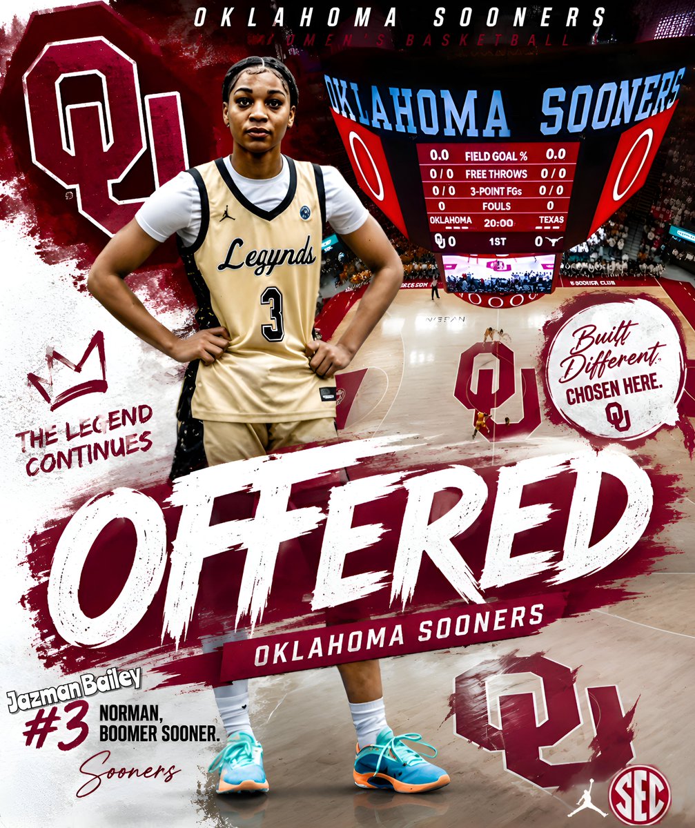 TheballerJaz's tweet photo. Thank you @MJBoyd_4 @SoonersCoachJB! Grateful to receive an opportunity to continue my education and compete at Oklahoma University! @LakeRidgeGBB @DomauniqueSr @rayfordyoung @LEGYNDSWBB https://t.co/RZNmvwNJ8h