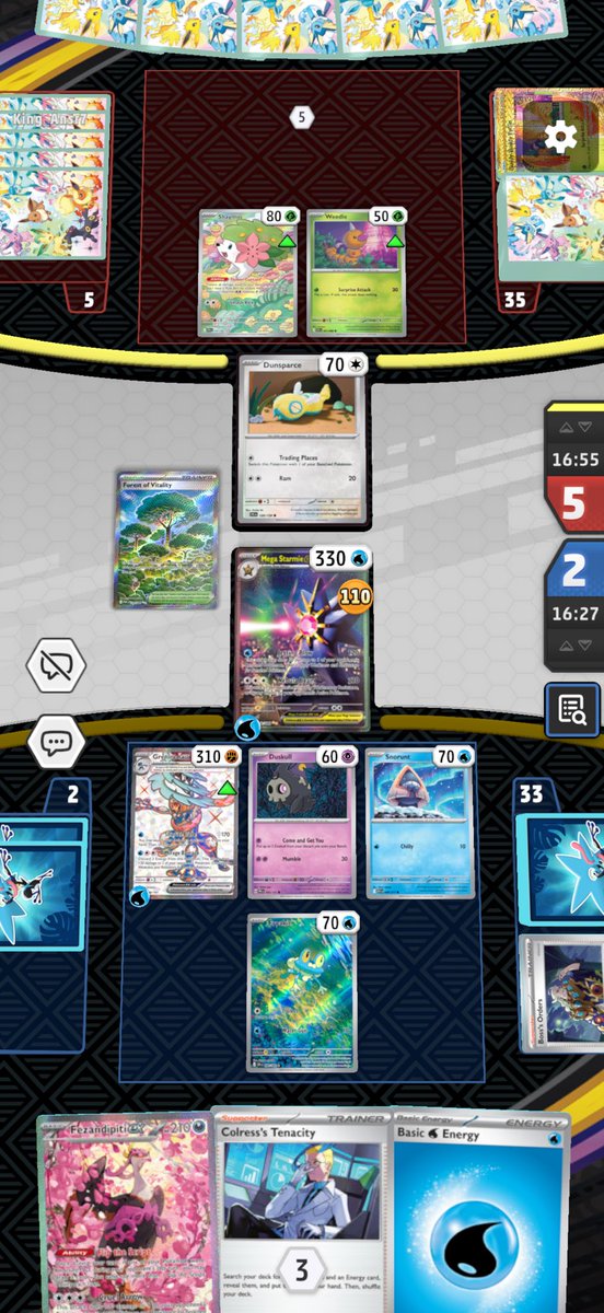Neo7hinker's tweet photo. I love all the options this deck provides. It leads to different outcomes every game. I could’ve turn 2 Tree for Greninja, but that would also benefit my opponent, so I played through Starmie &amp; evolved into Greninja naturally. To OHKO Beedrill, I Ultra’d for Dusknoir + Candy…1/2 https://t.co/ngZ4GgEIhx