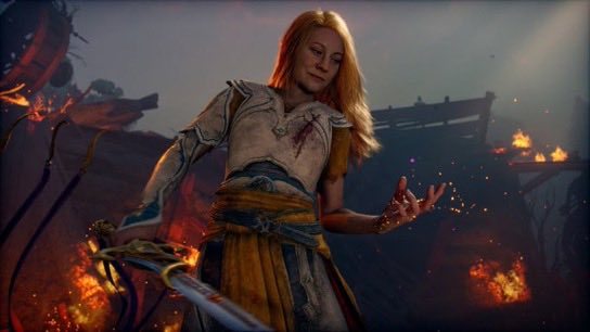 stryftek's tweet photo. Is it just me or does the female protagonist in the new GoW game look like Gwyneth Paltrow? https://t.co/voRkC96Xf8