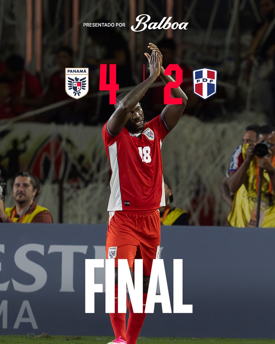 fepafut's tweet photo. ¡GANÓ PANAMÁÁ 🇵🇦🇵🇦🇵🇦💪🏼!

#PanamáMayor🇵🇦 se lleva el triunfo en la despedida de los nuestros en casa ante República Dominicana 🇩🇴 listos para encarar la @FIFAWorldCup 🏆.

🇵🇦 4-2 🇩🇴
⚽️ Tomás Rodríguez, Víctor Griffith, Cecilio Waterman y Kadir Barría. 

🏟️Rommel Fernández
📺 @tvmaxdeportes y @deportes_rpc 

#MareaQueLate