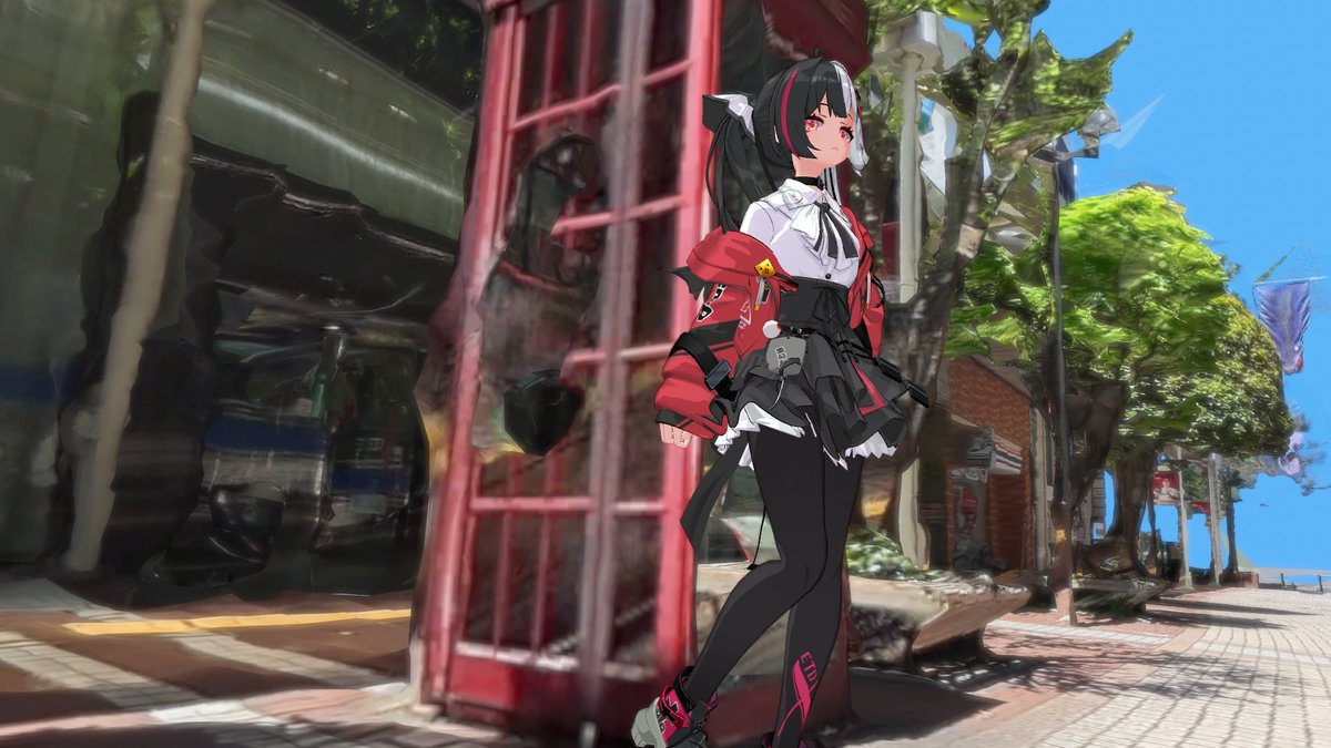 AirisVR's tweet photo. VRChatでNTEを再現してみた写真！
キャラモデルを公式配布してくれると、こんな遊び方が出来るのいいよねー

フォトグラのワールドとの相性もバッチリだったよ🐿️ https://t.co/ZYMfnPUn5X