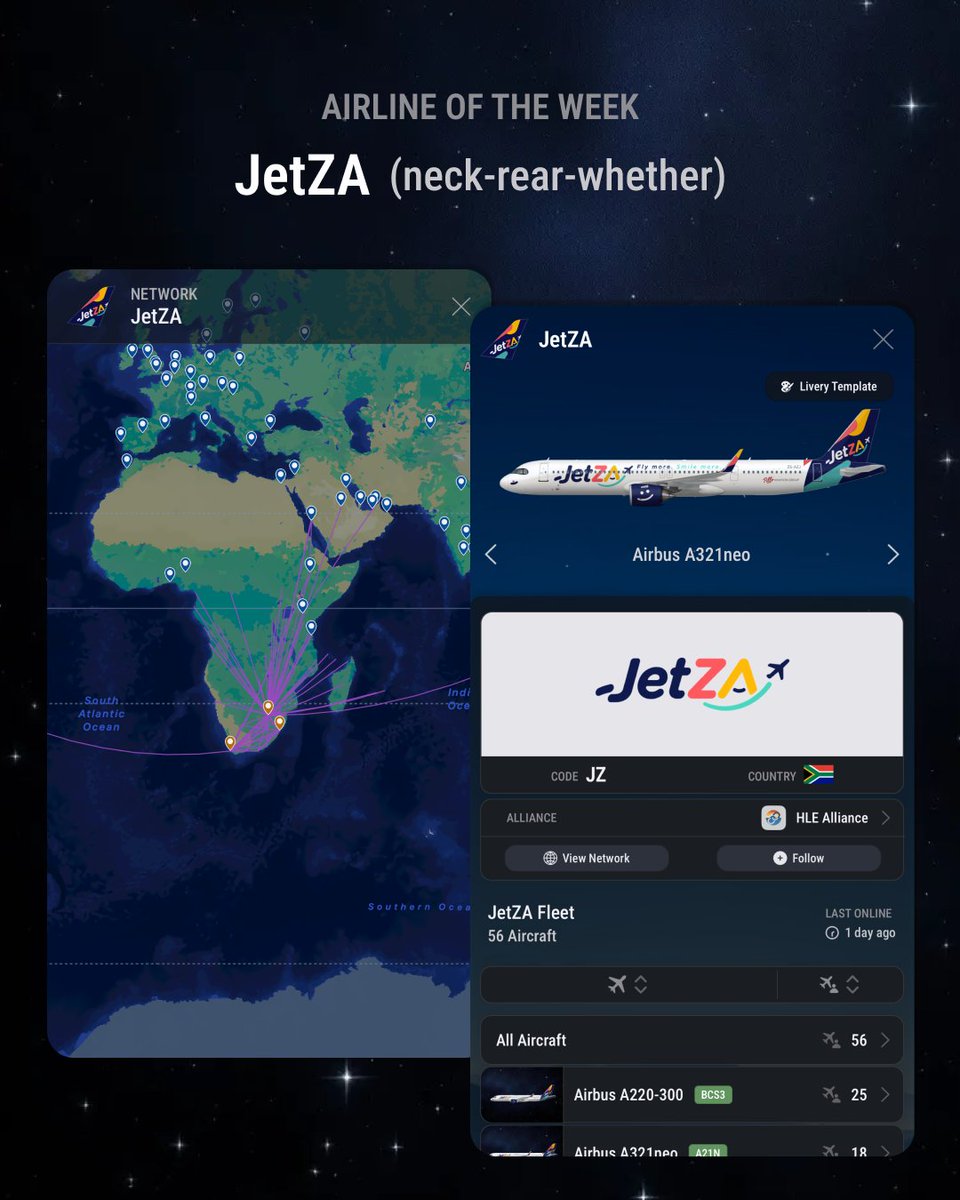 airline_sim's tweet photo. ✈️ AIRLINE OF THE WEEK ✈️ Jun.4th

🇻🇳 Mekong Airways
Tag: at-officer-consist
Hub: Ho Chi Minh City Int'l Airport

🇿🇦 JetZA
Tag: neck-rear-whether
Hub: Johannesburg OR Tambo Int'l Airport

🇵🇭 Zest Air
Tag: throat-school-proper
Hub: Manila Ninoy Aquino Int'l Airport https://t.co/lA4QxiXj20