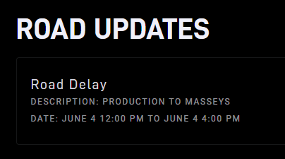 TrackingTheSB's tweet photo. A new intermittent road closure has been published for Production to Masseys

@NASASpaceflight https://t.co/8cpbplnZI9