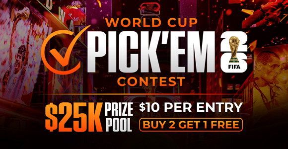 webpartnersco's tweet photo. Buy 2, Get 1 FREE!

Purchase up to 50 entries for $10 each to our $25K World Cup Pick ‘Em Contest and compete for prizes of up to $5,000! Want to learn more? Click here.

How It Works:

Pick 25 games against the spread (ATS) in the Group Stage.
Points will be awarded for each correct pick (1) and tie (0.5).
Score the most points at the end of the stage to win a piece of $25,000!

https://t.co/Oo586Px7gD