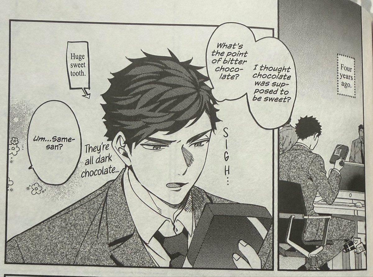 SorryTeamNA's tweet photo. Yeah boooo this stereotype gimme all the sweets. Although I’ve literally never had this problem idk why so many men in manga have this issue https://t.co/barQPyq1wy
