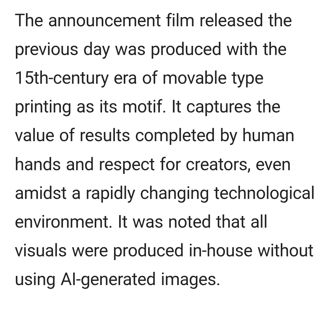 markyuppi's tweet photo. “It was noted that all visuals were produced in house without using AI generated images.”

 🥹🫶🏻 https://t.co/WCyJOTSCgE