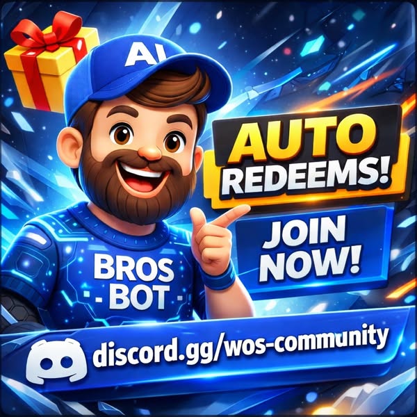 WOSCcommunity's tweet photo. 🤖 AUTO REDEEM — WOSC Discord

Player ID once → official codes auto-redeemed + alerts. 11K+ Chiefs · 26 languages · free

👉 https://t.co/dC3VEplhR7

#WhiteoutSurvival #WOS #WOSC #寒霜启示录 #БелаяМгла #БілаМгла #النجاةفيالصقيع #WhiteoutSurvivalTH #AutoRedeem #GiftCode https://t.co/VYcV2r2zss