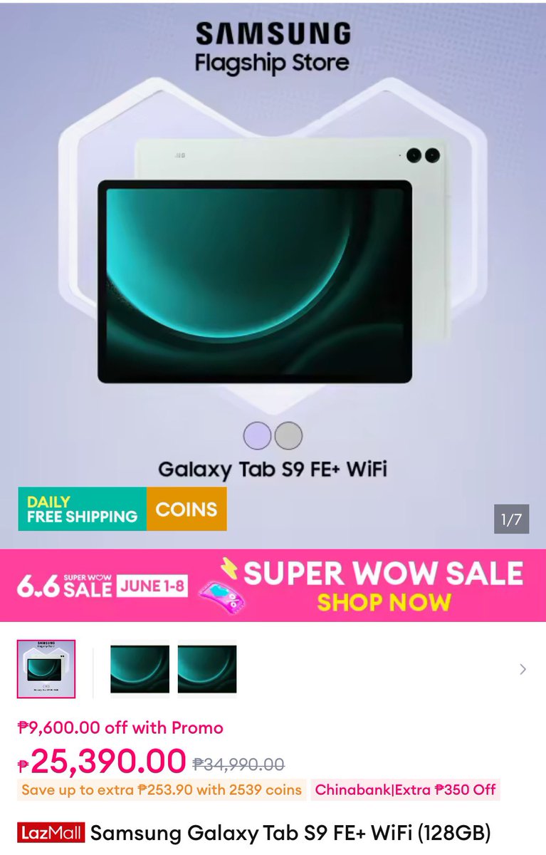 sunoomaiIs's tweet photo. wts lfb samsung galaxy tab s9 fe

- no issues, ginamit lang during board exam review
- with s-pen
- wala pa 1 yr 
- 17K, vv negotiable pa

can send pics and proof of past transactions thru dm !! https://t.co/kjII6LLYsu