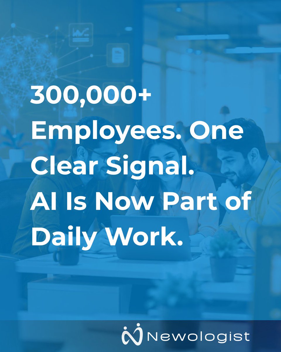 newologist's tweet photo. AI adoption in India's IT sector is moving from experimentation to everyday work.

Infosys, TCS, and Wipro have now scaled Microsoft 365 Copilot access to over 300,000 employees collectively-one of the largest enterprise AI rollouts globally.

The bigger story for HR leaders:

✅ AI is becoming a standard workplace tool
✅ Employees are being expected to work alongside AI
✅ AI skills are rapidly becoming core job skills-not optional extras

The future workforce won't be defined by who uses AI.
It will be defined by who uses AI effectively.

Source: Microsoft / Industry Reports

#AIatWork #FutureOfWork #HR #DigitalTransformation #WorkplaceInnovation #Upskilling #Newologist