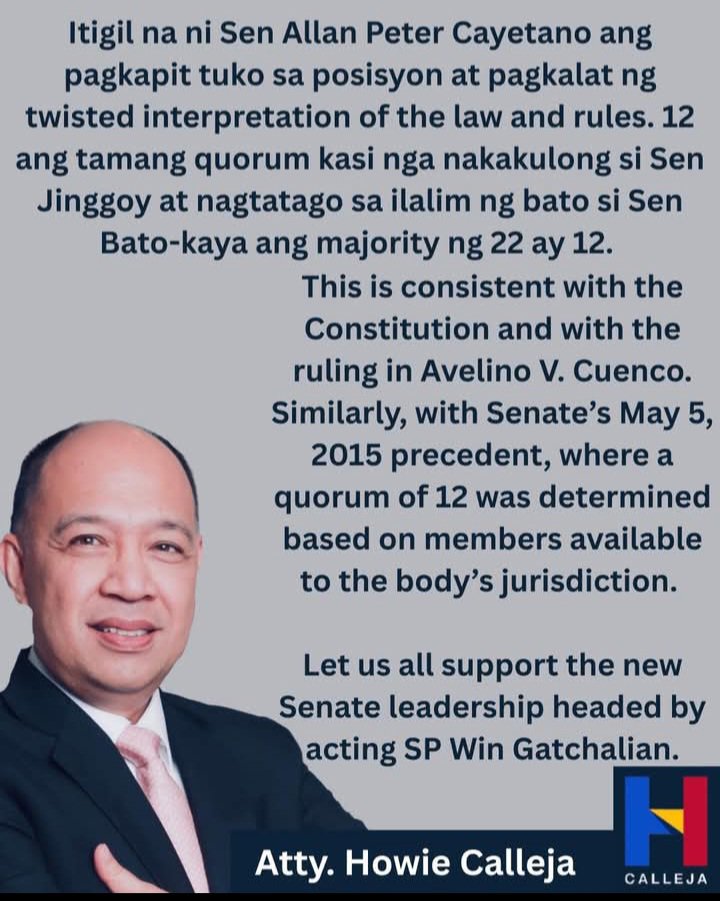 AJPlanetFriends's tweet photo. Let us all support the new Senate leadership headed by Sen. Win Gatchalian.
  
-Atty. Howard Calleja https://t.co/fbGng98e7X
