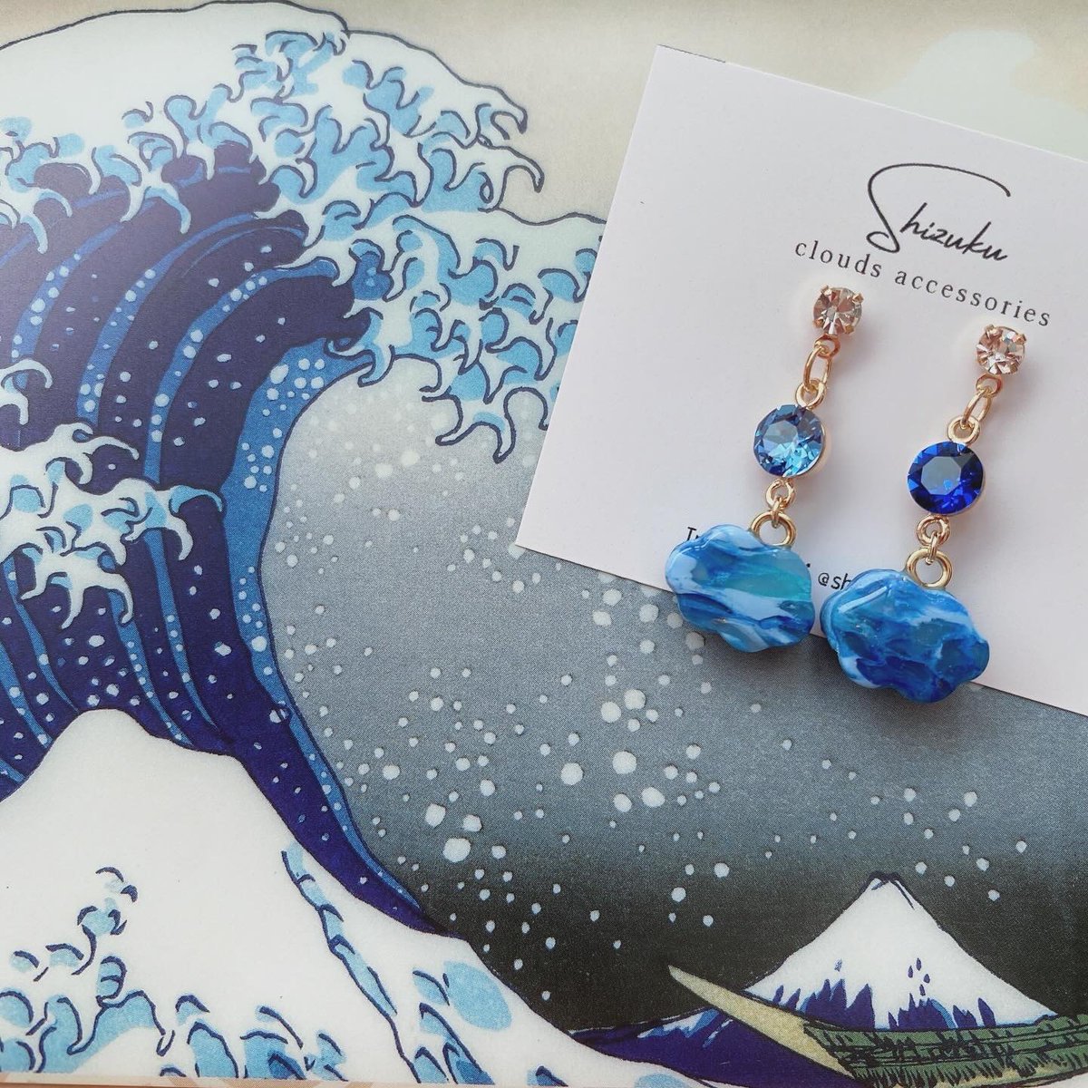 no.165 再販✩.*˚ハンドメイド　青のクラシカルアクセサリー✩.*˚