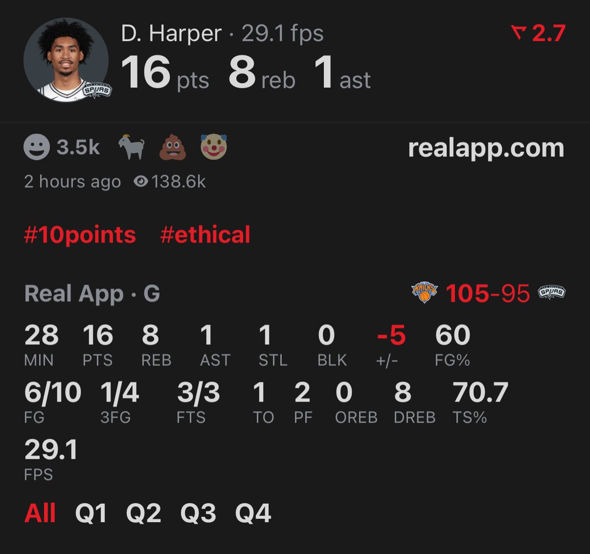 SwipaCam's tweet photo. Somebody explain this to me like I'm five years old...

Why in the WORLD would De'Aaron Fox finish this game over Dylan Harper? https://t.co/SjkWWMF1nx