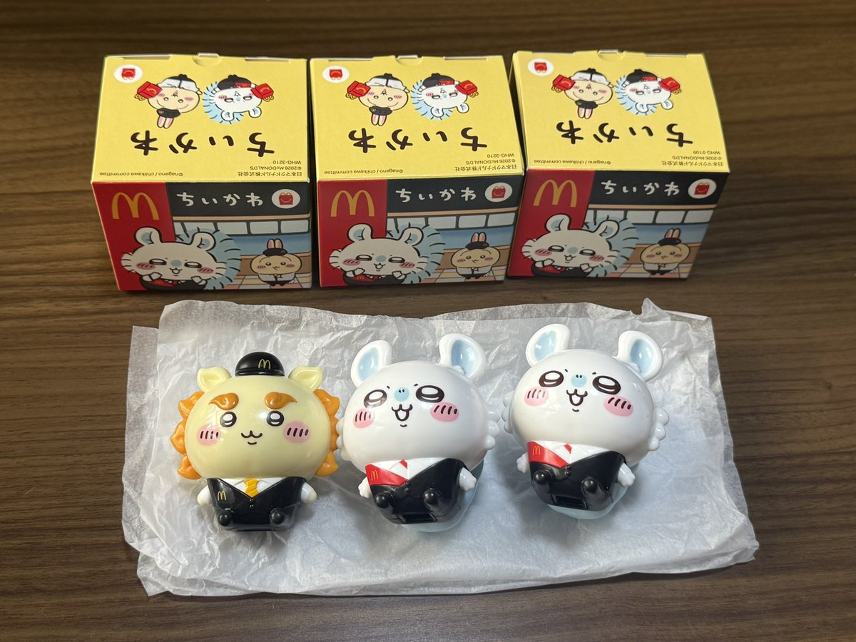 goncha0323's tweet photo. ちいかわ ハッピーセット マクドナルド  マック 第2弾 交換

譲 モモンガ×2 シーサー ×1
求 うさぎ https://t.co/mNLQCAjDAA