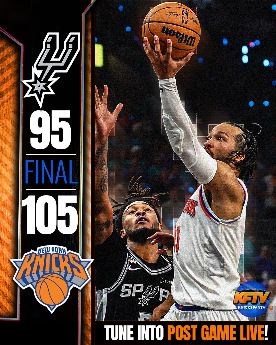 KnicksFanTv's tweet photo. THE KNICKS STEAL GAME 1 IN SAN ANTONIO 🔥🔥🔥

HOW ARE WE FEELING, KNICKS FAM? https://t.co/iY6TyxBO4X