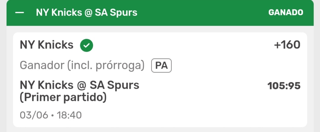 ApNostra's tweet photo. BOOOOOOOOOOOOOOOOOOMMMMM 🔥🔥🔥🔥🔥🔥🔥🔥🔥🔥🔥 

Llega la primera victoria del Mes en el Premium y nos vamos con 10% de utilidad empezando el mes!!!

Un Premium Único en su clase.

🔹Knicks ML ✅ 
🔹Momio +160 🤑

#TeamUnderdogs 🐶 https://t.co/7xwlxF5k6e