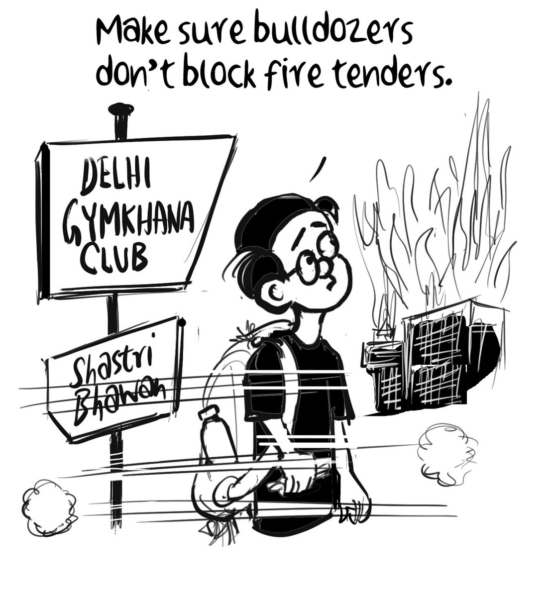 unnycartoonist's tweet photo. Cartoon &amp; Editorial @IndianExpress on how the decolinised national capital functions. https://t.co/aZqa6gBgVD