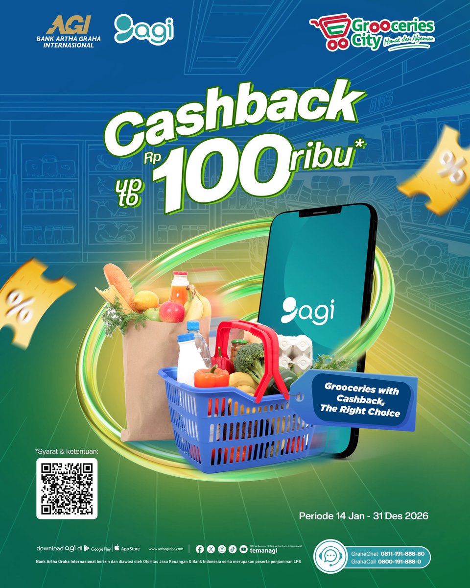 temanagi's tweet photo. LIST BELANJAAN IBU TIAP AWAL BULAN: KEBUTUHAN DAPUR AMAN, DAPAT CASHBACK UP TO RP 100 RIBU* PAKAI QRIS AGI! https://t.co/gU6r7qgzKZ
