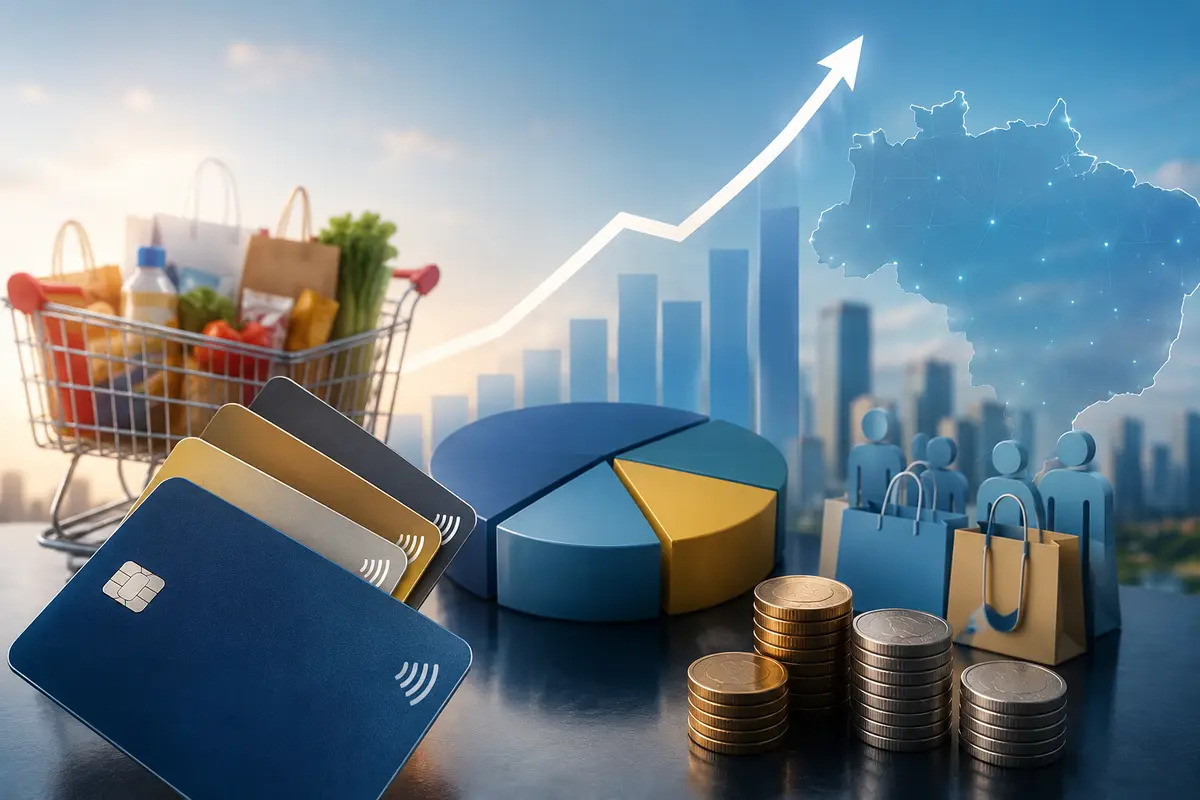 BitcoinBlockBR's tweet photo. Cartões ampliam participação no PIB e no consumo das famílias no 1º trimestre de 2026, aponta Abecs https://t.co/aTu8uRSbw9 https://t.co/aXJqVaMSnR