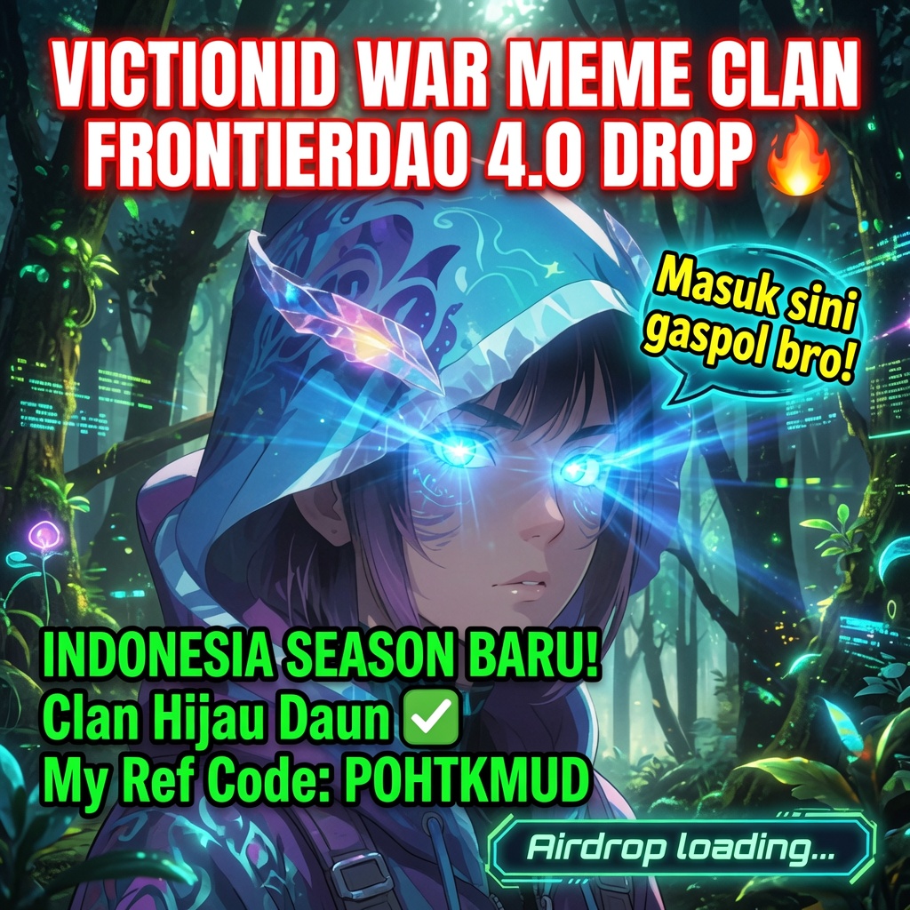 skylianus's tweet photo. “Viction ID Indonesia is going to war! 
War Meme Clan FrontierDAO 4.0 is live with the new season of ecosystem growth. Join Clan Hijau Daun — Ref Code: POHTKMUD ”
@BuildonViction @Frontier_DAO @VictionID
#VictionID #Frontier40 #HijauDaun https://t.co/mJ2xXHdbYI