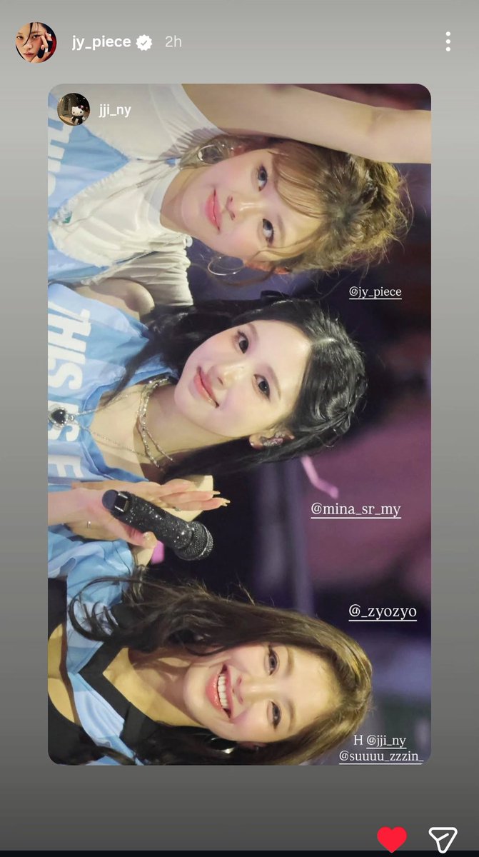 OnceMinaMy's tweet photo. My precious jeongmihyo reposted by Jeongyeon on IG 😘 https://t.co/ztPYAXlzap
