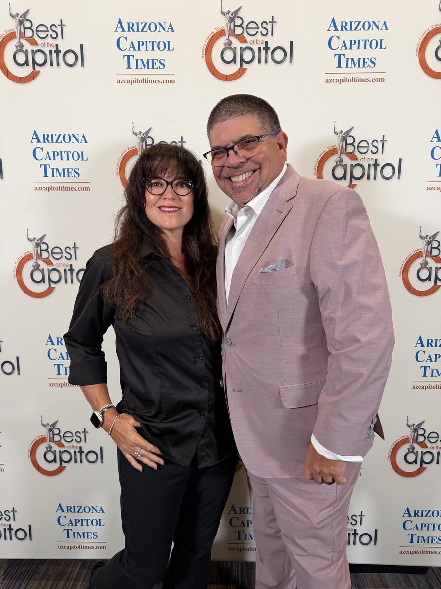jennmarson's tweet photo. @barrettmarson and I had a great time hosting the @AzCapitolTimes BOTC 2026 awards tonight…and we both took home awards. Him for Best Media Personality and me for Best Government Lobbyist. Two of our  kids were there for the event…it was a good night for Marsons 🥰 https://t.co/cZyaICkiVG