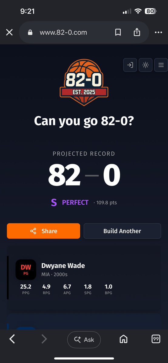park_dub's tweet photo. My kid’s first try (I mean I kind of helped him) he got 82-0 https://t.co/k8I3P1QDRB