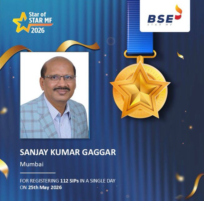 BSEStARMF's tweet photo. Kudos to our MFD Shri Sanjay Kumar Gaggar from Maharashtra for 4th successful SIP drive of FY 26-27 and registering 112 SIPs in a day. #SIPchampion @BSEIndia @ADS0210 @NationalBulls @JKetan5 @kalyanbose4u  @santoshG1207 https://t.co/6tKEFAh2Rv