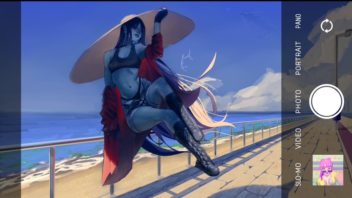 Ed_AriaL's tweet photo. pra quem disse que vampira não pode ir na praia 🏖️ https://t.co/utv9R4m8F2