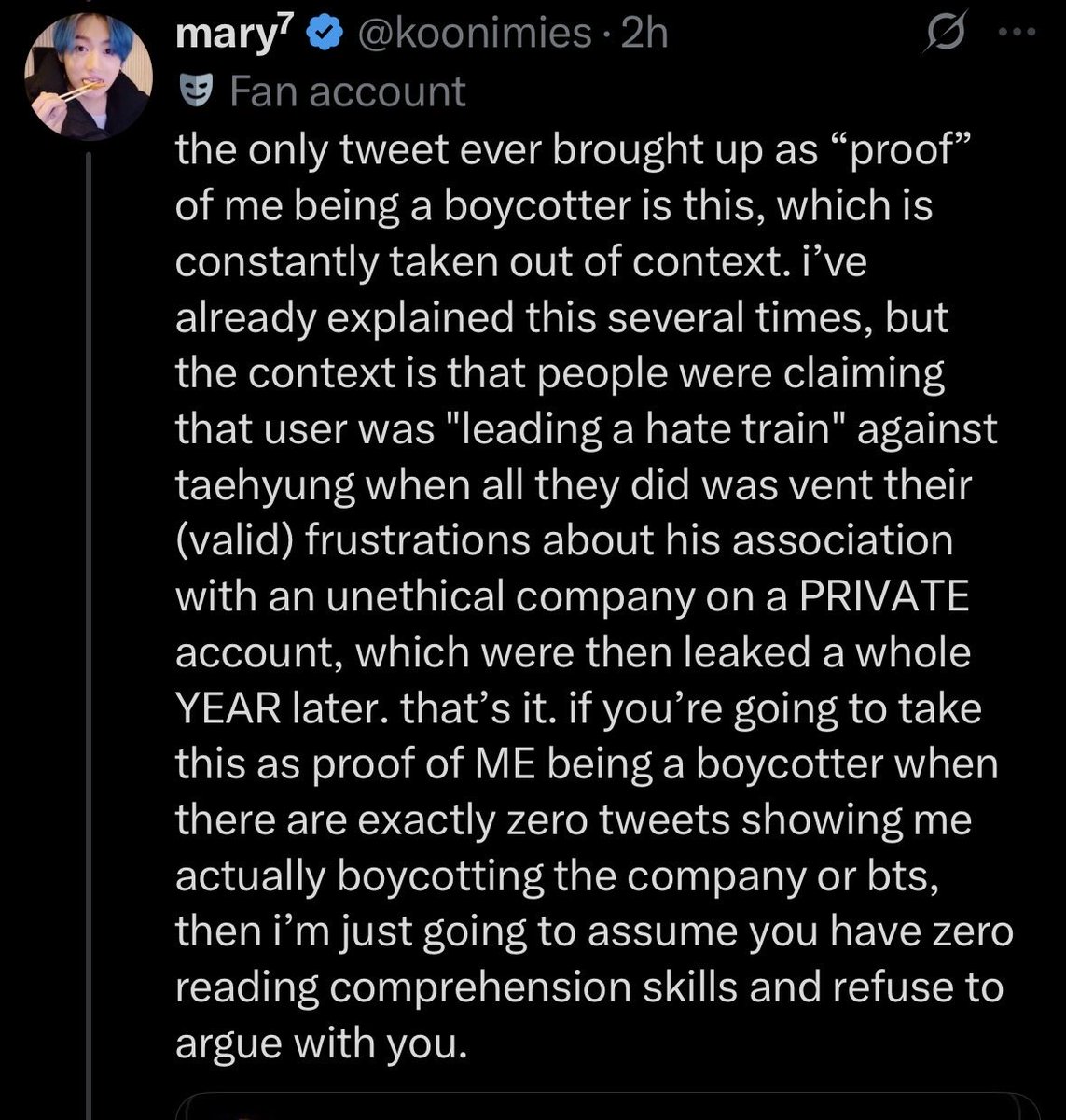 lovrtaetk's tweet photo. “all they did was vent their (valid) frustrations.” OKAY STOP? this is where you’re wrong and people (true genuine fans) will call you out for it. LOOK AT HOW THESE ACCS ARE WORSHIPPING HER?? y’all are Taehyung antis blocking everyone who interacts with Koonimies ✌🏻

RT TO SPREAD https://t.co/fqS8Wd228I