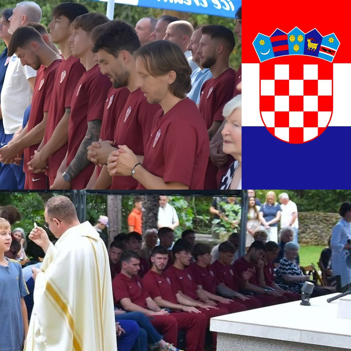 CIIASportsINT's tweet photo. Croatian national team attending Holy Mass in preparation for the FIFA World Cup. https://t.co/A58Kze9OA9