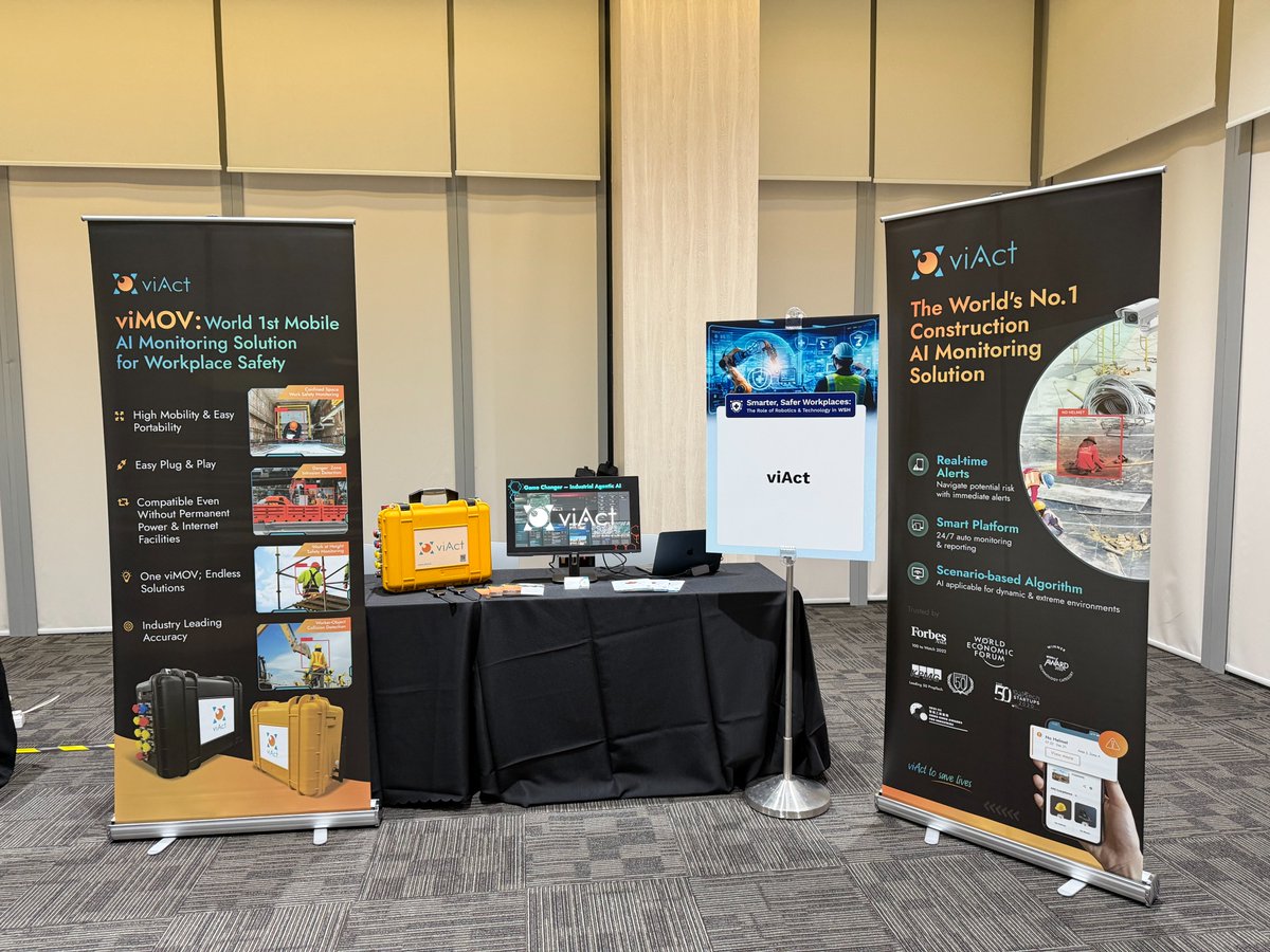 AiViact's tweet photo. Proud to join the Smarter, Safer Workplaces event in Singapore, showcasing how AI and automation are transforming workplace safety.

Thank you AMEU and e2i for the opportunity.

#viAct #AISafety #IndustrialAI #WSH https://t.co/d28LyZKwJg