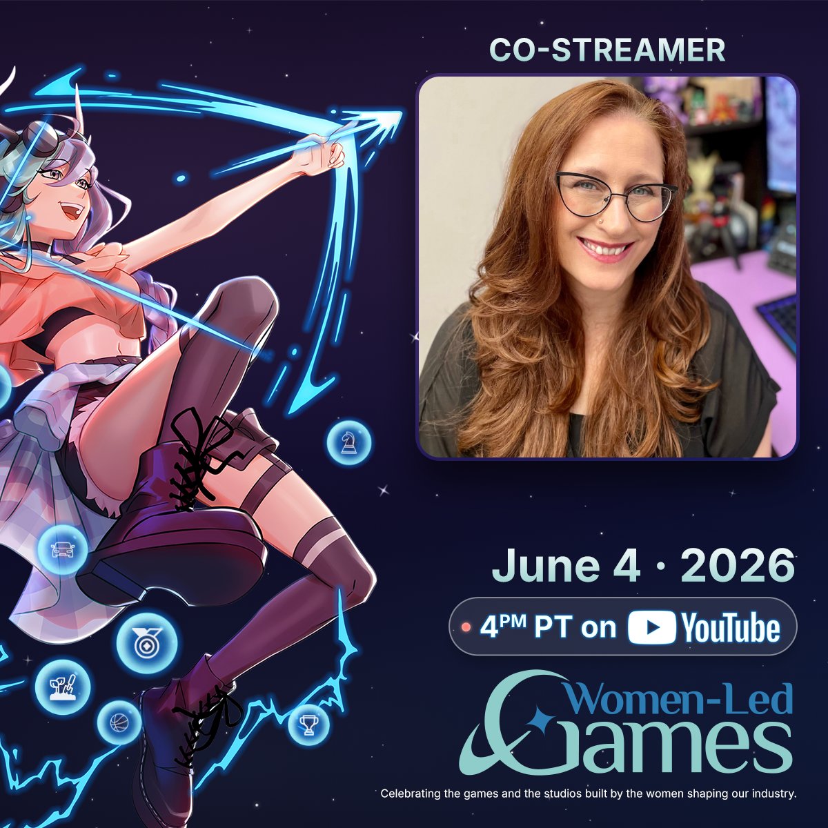 kaiju_kittens's tweet photo. It's about to be the most exciting weekend of the year for gaming! Join me to starting tomorrow afternoon at 4:00 PM PT for the @womenledgames Women-Led Showcase: Summer Game Fest Edition! I'll be featuring some demos from the showcase after the show https://t.co/gP26ecvwIK