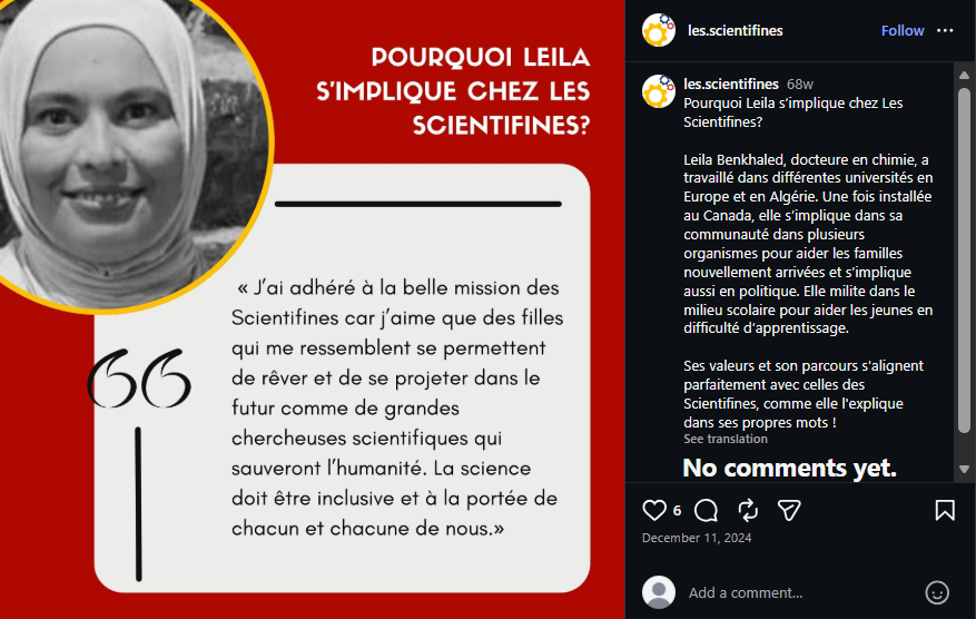 l3v1at4an's tweet photo. Leila Benkhaled is an Administrator with Montreal High School Collège Jean-Eudes and @LScientifines.

Leila Benkhaled has been seen posting materials of Yahya Sinwar, the fallen leader of Hamas responsible for the largest mass murder of Jews since the Holocaust on October 7th 2023.

Les Scientifines is being funded by Canadian taxpayer dollars as they are currently receiving funds from the municipal, provincial, and federal levels of the government @NSERC_CRSNG @GouvQc @MastercardFdn @fgmontreal @CDPQInfra @energir @CRM_Montreal @rrm_

This is a Notice of Public Interest to the Jewish community of Montreal who’s kids may be attending Collège Jean-Eudes or Les Scientifines.

All materials provided were obtained via publicly available sources & does not contain any forms of private materials.