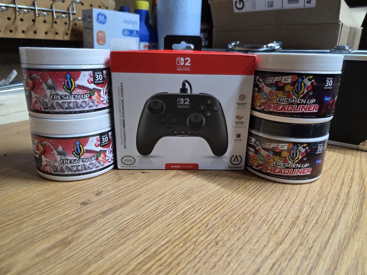 Bisso2005's tweet photo. Oh yea I got a @DrinkFreshenUp pkg as well today. Its a sign to buy a switch 2 lol. https://t.co/fZrSDahiYH