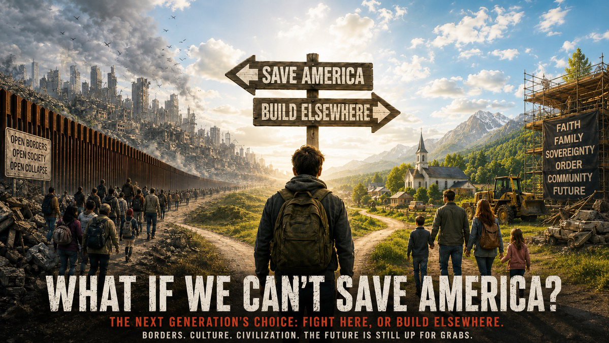 JacobEngels's tweet photo. 🚨🇺🇸When does it become time to plan an exit strategy if America can’t be saved? 

@MartinSellner_ @EvaVlaar @remigrationinst @TheNimrodPod @tigerlilyfrost1 @TheYBovinoQueen 
@darkdoxme @OldPatrolHQ 

https://t.co/QRPklPqxia https://t.co/Y25tyHWY27