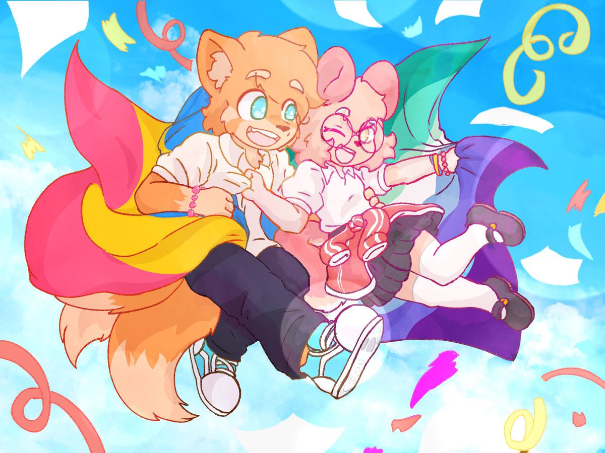 Katokoshi10's tweet photo. Happy pride month!! 🎉🏳️‍🌈

Already a year and a little more since the birth of Kato, I have surrounded myself with incredible friends! I love you very much✨🫰

#pride #digitalartㅤㅤㅤㅤ #furry https://t.co/7Fx9BMiGPx