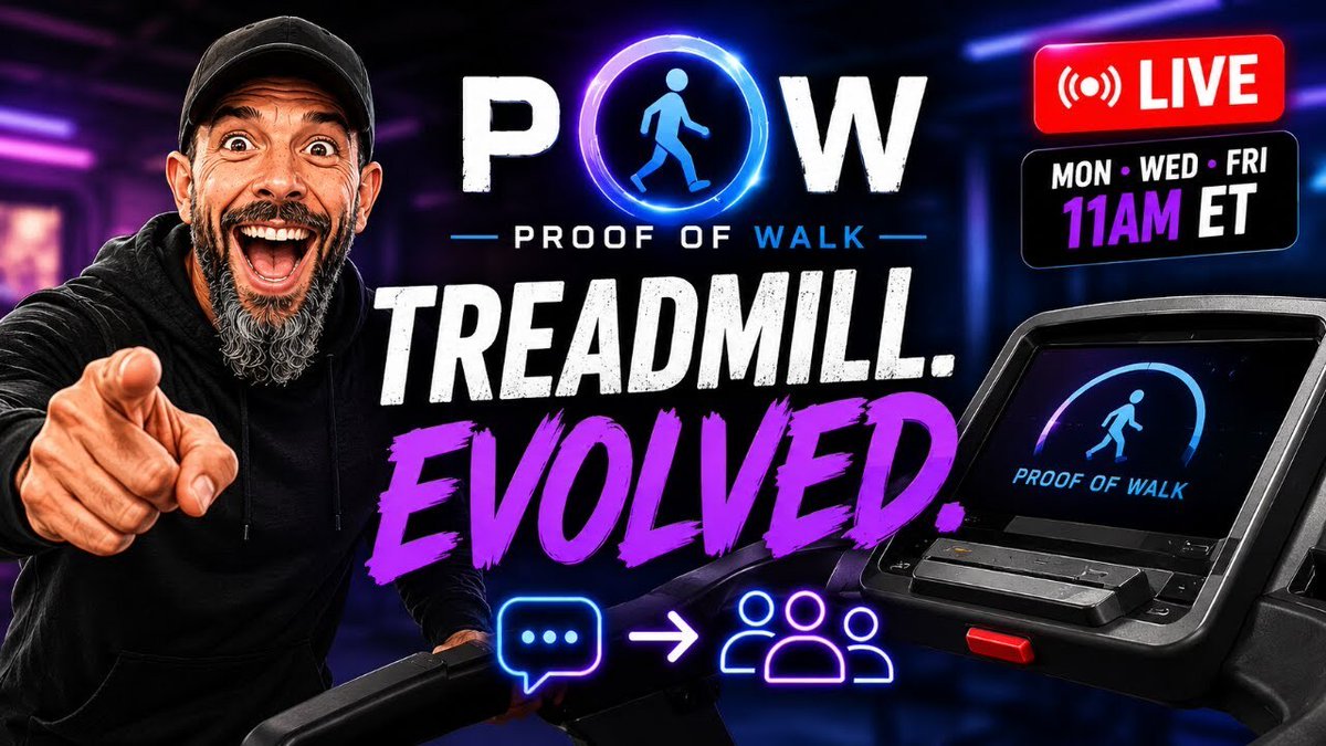 GiversGainNet's tweet photo. https://t.co/KQ2IlSUfxf Week 129 Day 2 | Proof of Walk LIVE 🚶‍♂️ Bitcoin • AI • Community • We Do Hard Things

Join me LIVE for Proof of Walk as we get moving, wake up the mind, and build momentum together. 🚶‍♂️🔥

We’re hitting the treadmill for a minimu… https://t.co/390UaDctl7 https://t.co/gpcGNZAU67
