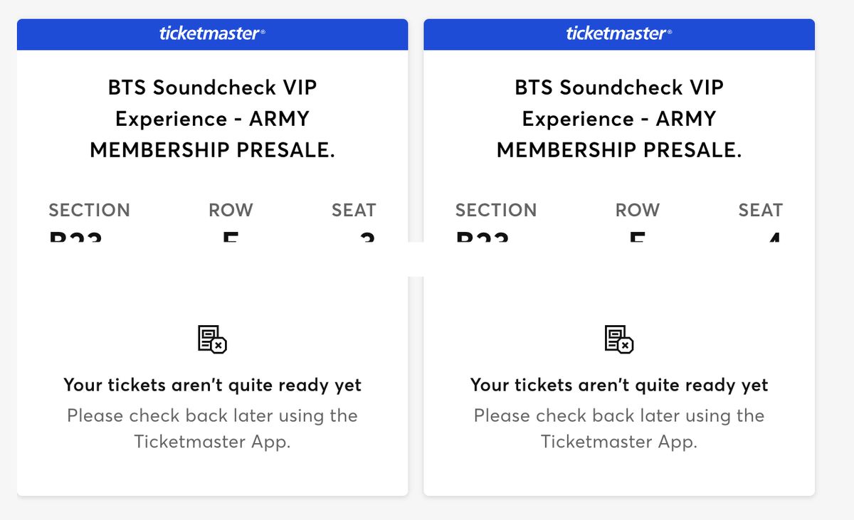 rosiesmate's tweet photo. WTS: 2x VIP Soundcheck for BTS World Tour Arirang Melbourne

Loc: Marvel Stadium
Date: Feb 13, 2027 Saturday
RFS: Managed to score 2x VIP for Sydney instead!

#BTS_ARIRANG #BTS #BTSTickets #BTSMelbourne #ARMY https://t.co/gv1lTZoouP