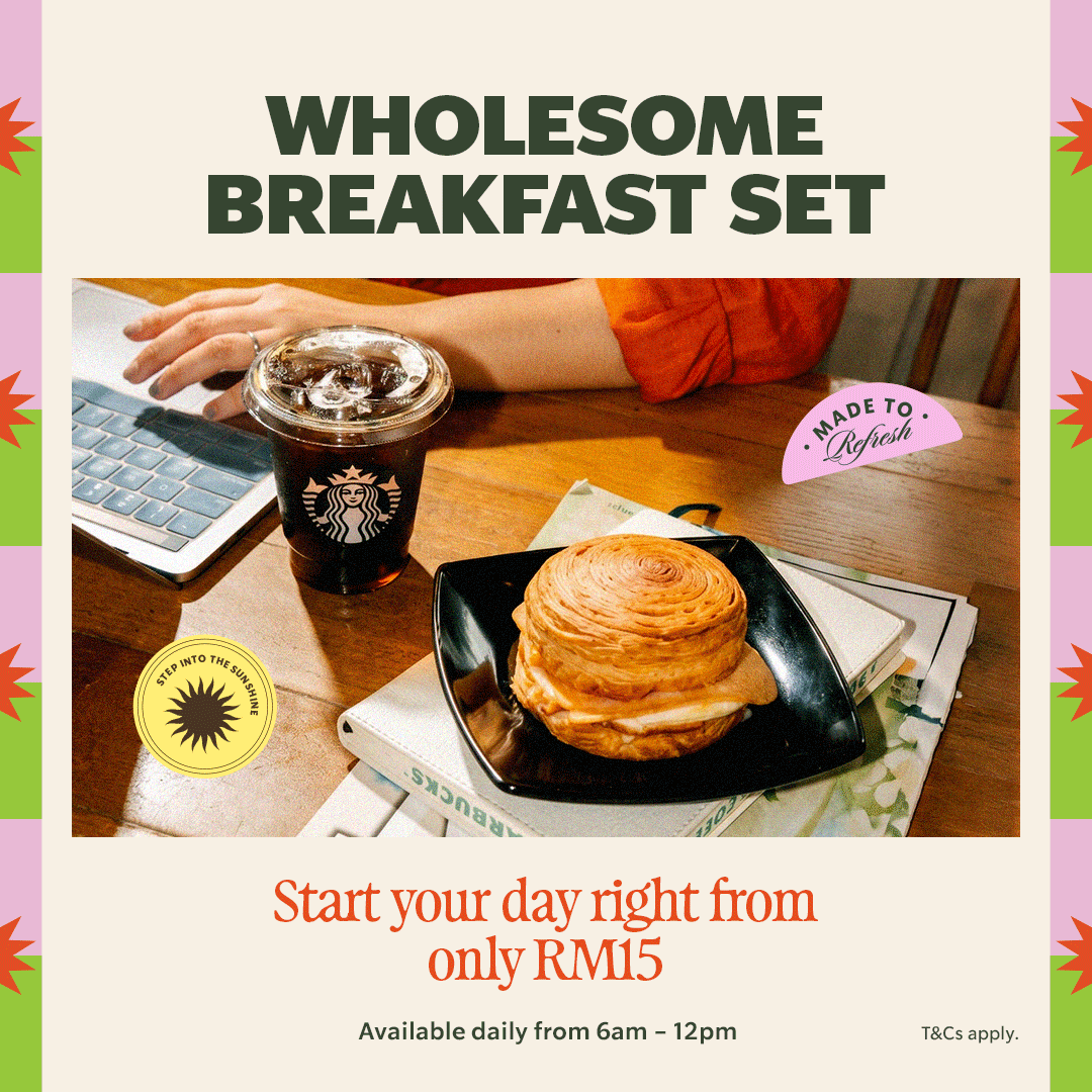 StarbucksMY's tweet photo. Dah halfway through 2026, but the treats just keep coming! 😝

We’ve got Buy 1 Free 1 deals ☕️, Drive-Thru sticker promos 🚗, and more exciting goodies lined up for you this month. 😍 

Swipe to check them all out! 👉 

#SeeYouAtStarbucks #StarbucksMalaysia https://t.co/YJHpUFgLZA