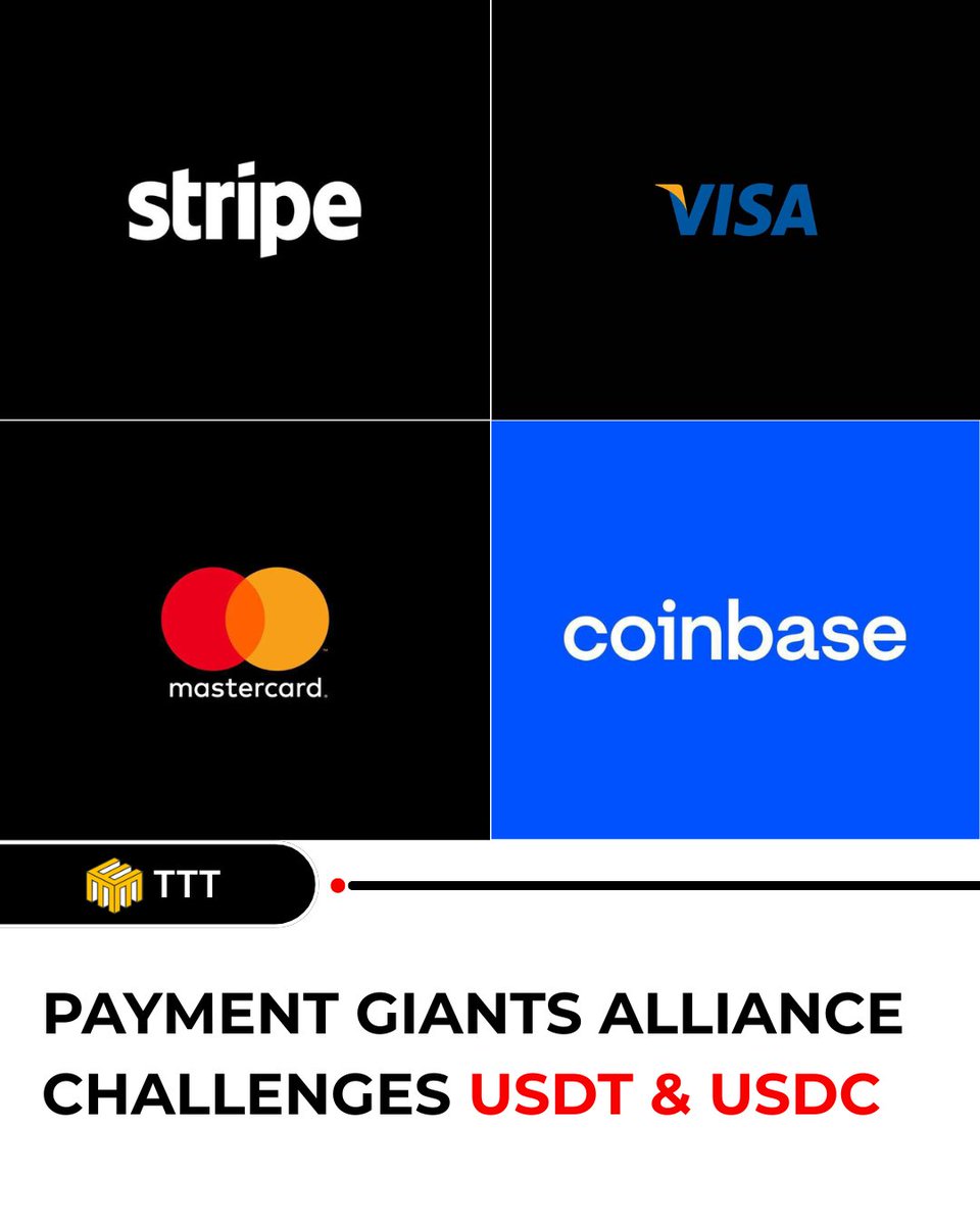 TTT_INSIGHTS's tweet photo. 🚨HUGE: Stripe, Visa, Mastercard, and Coinbase are forming a consortium to launch a new stablecoin to rival Circle and Tether, per The Information. https://t.co/O4Q8jUpiKg