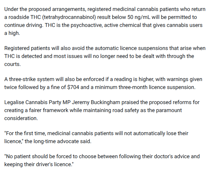 oflastmonth's tweet photo. Do you support NSW’s new medicinal cannabis driving law (50 ng/ml THC limit) @BuckinghamJN?

At this threshold, many patients may still test above the limit WEEKS after stopping medication. 

Prescriptions are confidential health data.

I fear this is just another target list. 👎 https://t.co/WFCvENnG23