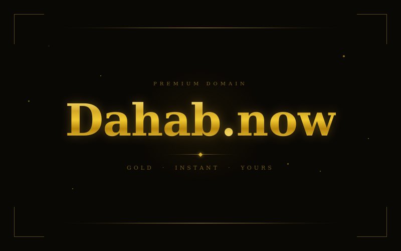 DomainatTop's tweet photo. https://t.co/MsMkxLR5zq

For Sale #DomainBase .now #Domain #domainforsale #dahab now gold https://t.co/RojRx4IHIK