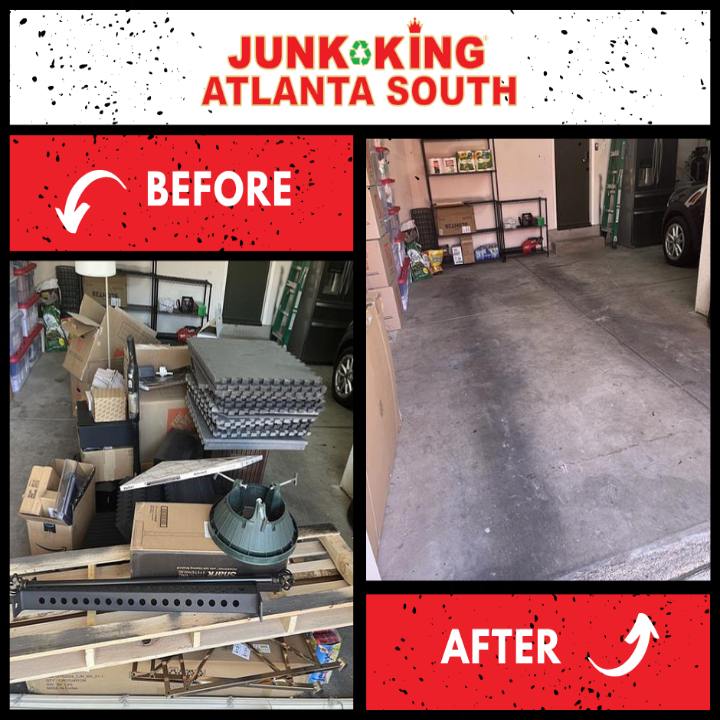 JKAtlantaSouth's tweet photo. 🚚 BEFORE ➡️ AFTER
A garage full of clutter transformed into a clean, usable space! 💪 Our Atlanta South crew handled all the heavy lifting so the customer didn't have to.
#JunkKing #AtlantaSouth #BeforeAndAfter #TransformationThursday #GarageCleanout #JunkRemoval ♻️ https://t.co/RUYFp6mv1z