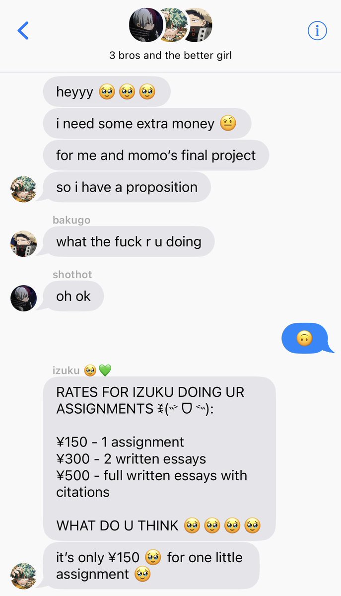 tskatsukii's tweet photo. a #sindsaikaiayasolizukatsu / #bkdk #dkbk few tweet au

; wherein momo asks izuku for their final project, katsuki is the impatient giver and shoto and uraraka are witness to the chaos. https://t.co/i08qF8fiay