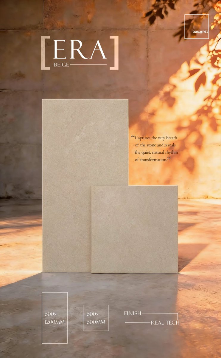 DaugresINT's tweet photo. 𝗡𝗲𝘄𝘀 • 𝗘𝗥𝗔 𝗕𝗲𝗶𝗴𝗲
Captures the very breath of the stone and reveals the quiet, natural rhythm of transformation.
#porcelaintiles
#ceramictiles
#livingroomdecor
#commercialdesign
#interiordesigner
#architect https://t.co/jxuvmCrTlS