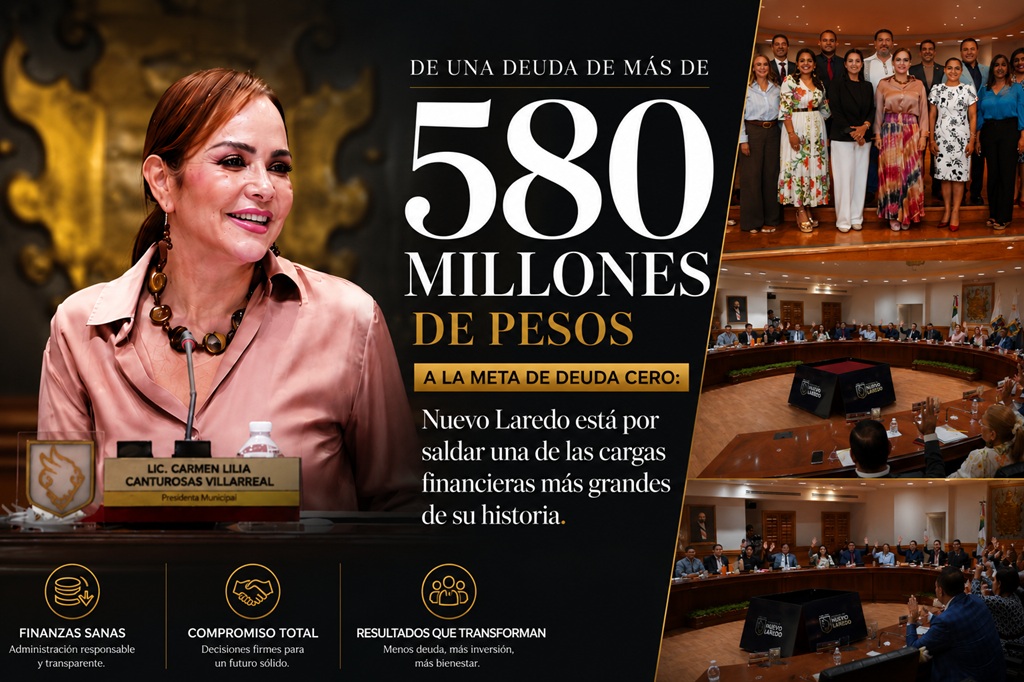 SindicalEl's tweet photo. 📉💰 De una deuda de más de 580 millones de pesos a la meta de deuda cero: Nuevo Laredo está por saldar una de las cargas financieras más grandes de su historia.
 @Carmenliliacrv   #Tamaulipas #FinanzasSanas
https://t.co/I5J4mJQVLr https://t.co/SQIKnhRHNO