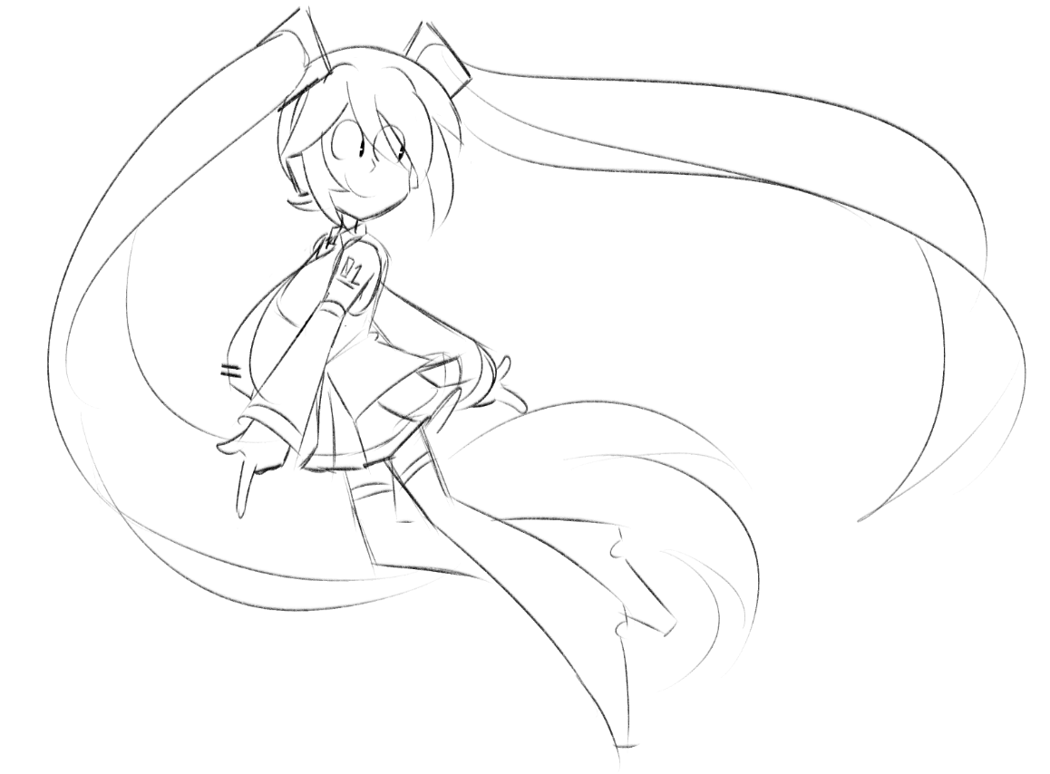 MikunologyCV01's tweet photo. attempts at drawing did not go very well today BUT I kinda liked this Miku https://t.co/gNJKWxR7FL
