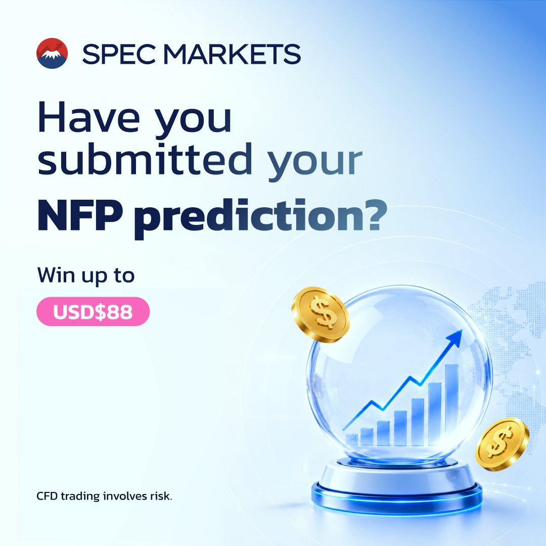 SpecCapital's tweet photo. ⏰ 24 hours to go.

NFP drops tomorrow 8:30 AM ET. Last chance to lock in your forecast and play for the $88 / $38 / $18 prize pool.

Reply with your number 👇

Submit → https://t.co/D1N0YqnG7A

#NFP #ForexTrading https://t.co/s7Z8GLnyU7