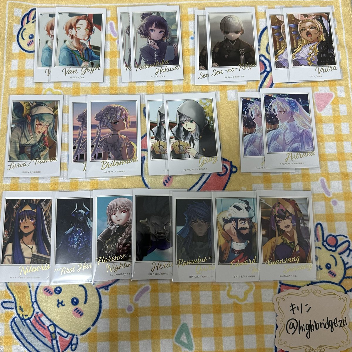 highbridge211's tweet photo. 【交換・譲渡・買取】FGO OVER THE SAME SKY ポートレイト

譲
太公望、蘭陵王、アルジュナオルタ、高杉、パーシヴァル、マーリン、レディアヴァロン、森長可、バーソロミュー、ゴッホ、北斎、画像参照

求
画像3枚目
譲渡は画像2枚目のみ 定価+送料

👑含む場合…画像3枚目の他キャラの定価買取可能 https://t.co/JEziYkJ5ld